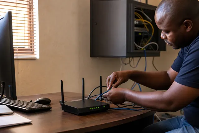 Router and Wi-Fi network setup in a small office