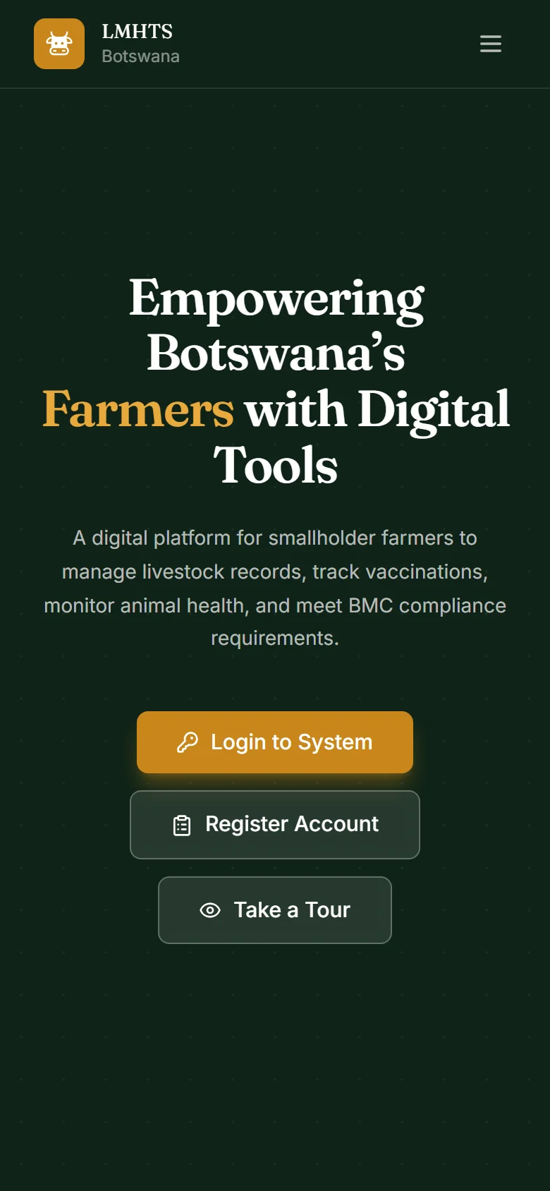 Mobile screenshot of LMHTS Botswana