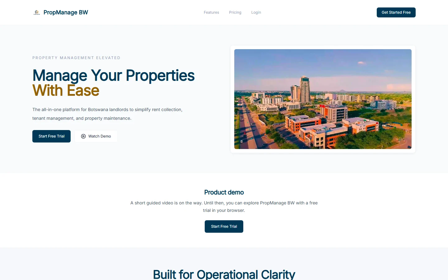 Desktop screenshot of PropManage BW