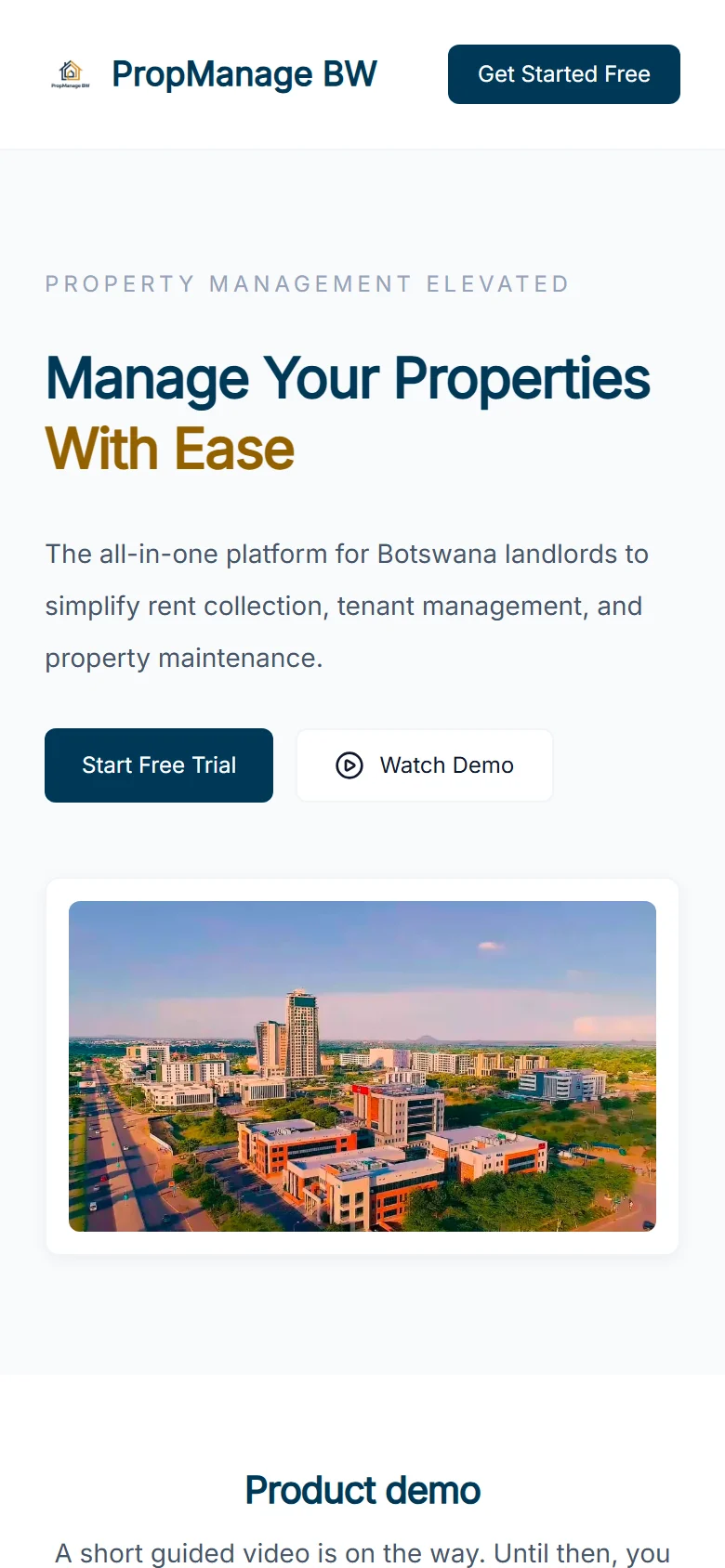 Mobile screenshot of PropManage BW