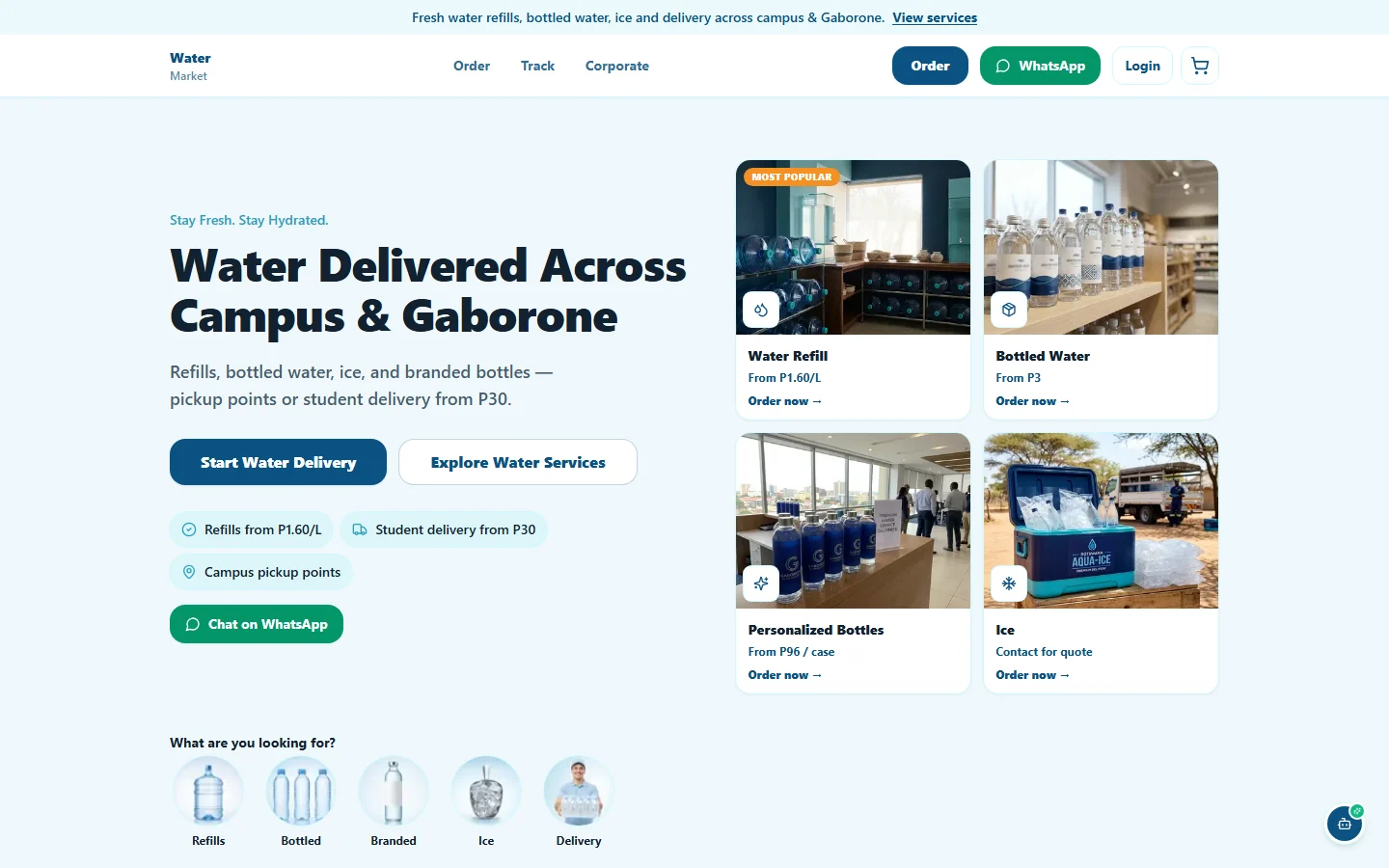 Desktop screenshot of Fresh Water Market