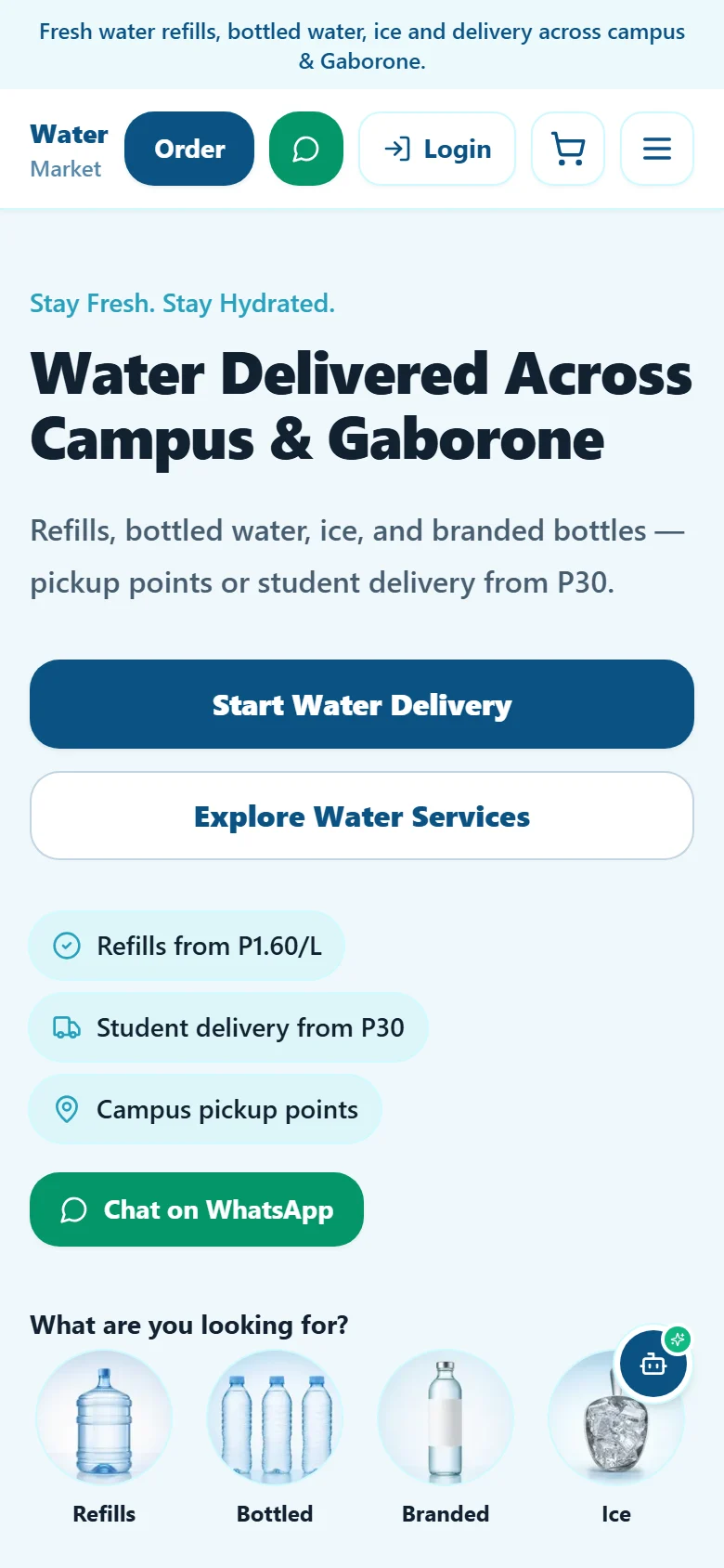 Mobile screenshot of Fresh Water Market